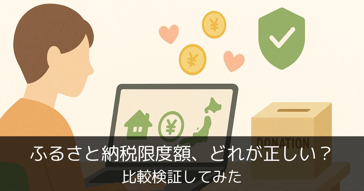 ふるさと納税限度額、どれが正しいサイト？比較検証してみた