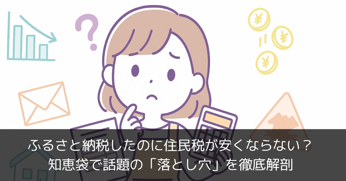 ふるさと納税したのに住民税が安くならない？知恵袋で話題の「落とし穴」を徹底解剖